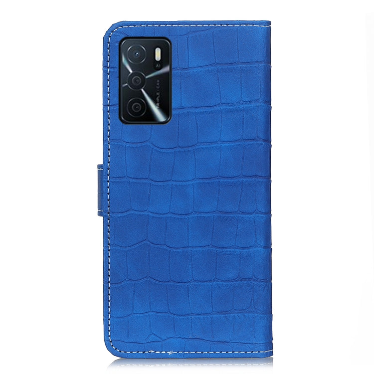 For OPPO A16 Magnetic Crocodile Texture Horizontal Flip Leather Case with Holder & Card Slots & Wallet