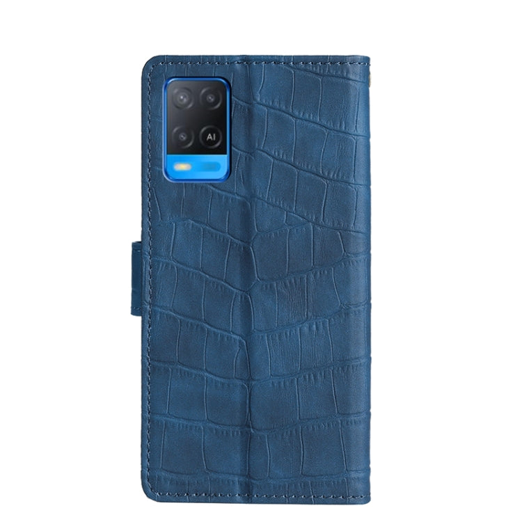 For OPPO A54 4G Skin Feel Crocodile Texture Magnetic Clasp Horizontal Flip PU Leather Case with Holder & Card Slots & Wallet