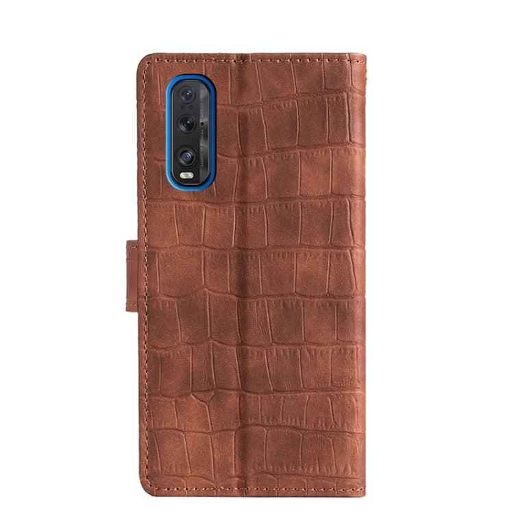 For OPPO Find X2 Skin Feel Crocodile Texture Magnetic Clasp Horizontal Flip PU Leather Case with Holder & Card Slots & Wallet