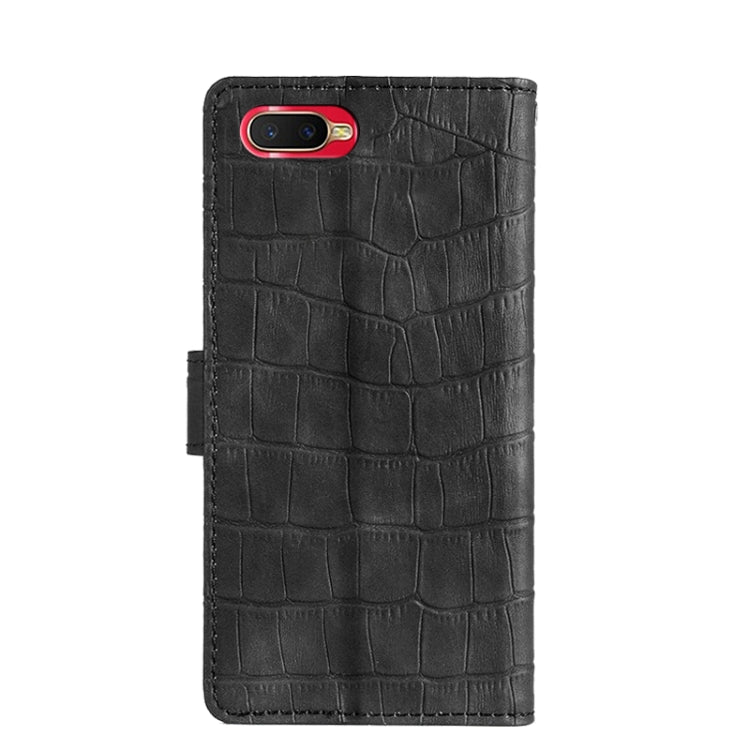 For OPPO K1 / Reno A Skin Feel Crocodile Texture Magnetic Clasp Horizontal Flip PU Leather Case with Holder & Card Slots & Wallet