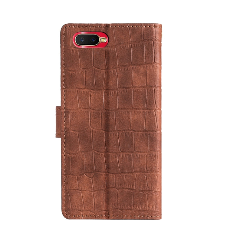 For OPPO K1 / Reno A Skin Feel Crocodile Texture Magnetic Clasp Horizontal Flip PU Leather Case with Holder & Card Slots & Wallet