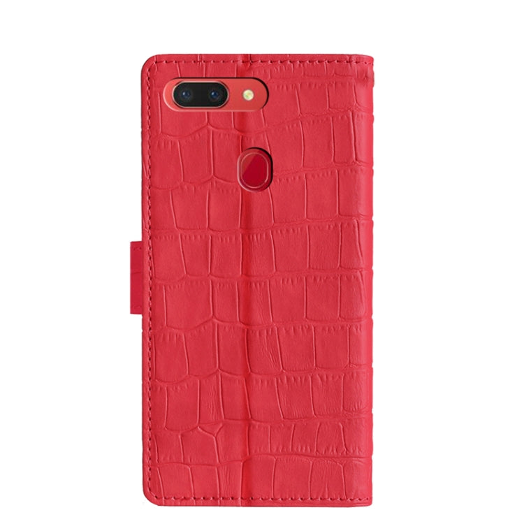 For OPPO R15 Pro Skin Feel Crocodile Texture Magnetic Clasp Horizontal Flip PU Leather Case with Holder & Card Slots & Wallet