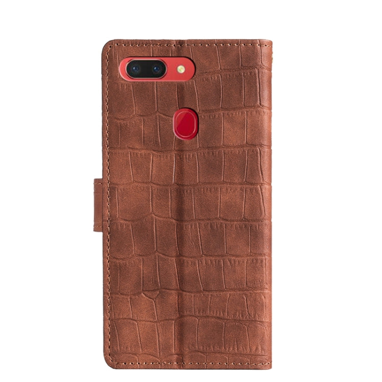 For OPPO R15 Pro Skin Feel Crocodile Texture Magnetic Clasp Horizontal Flip PU Leather Case with Holder & Card Slots & Wallet