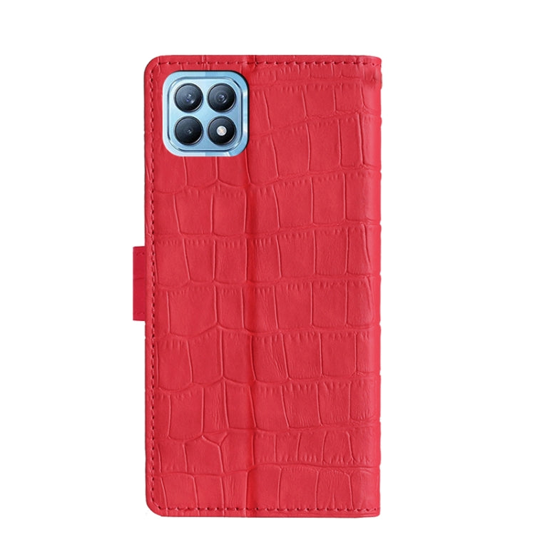 For OPPO Reno4 SE Skin Feel Crocodile Texture Magnetic Clasp Horizontal Flip PU Leather Case with Holder & Card Slots & Wallet