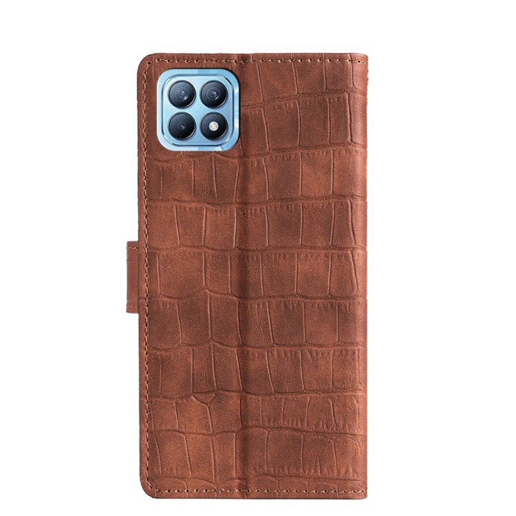 For OPPO Reno4 SE Skin Feel Crocodile Texture Magnetic Clasp Horizontal Flip PU Leather Case with Holder & Card Slots & Wallet