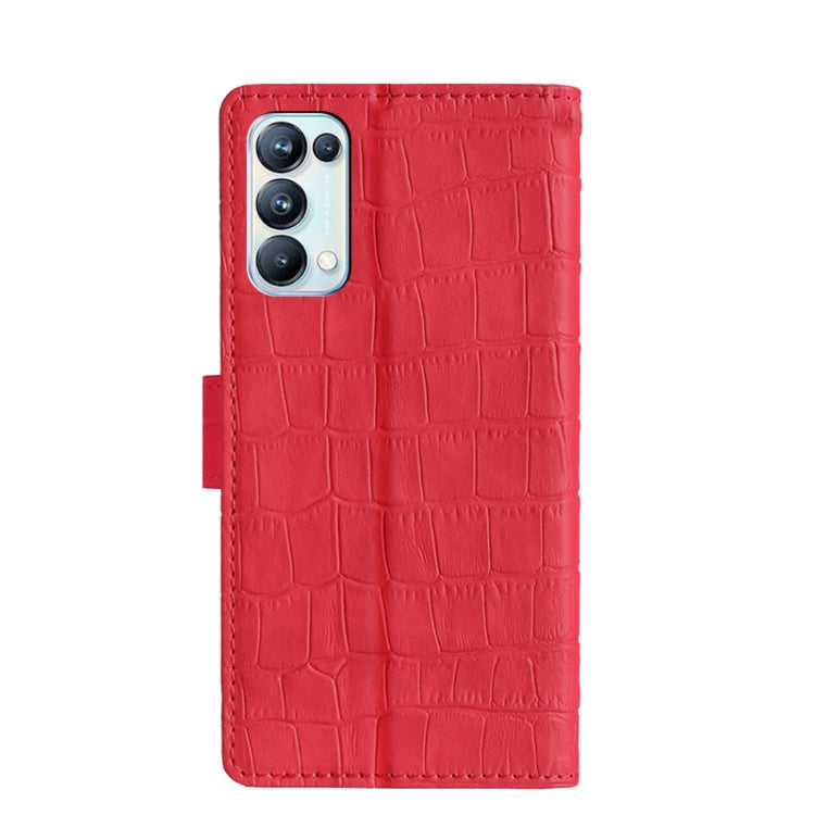 For OPPO Reno5 5G / Find X3 Lite Skin Feel Crocodile Texture Magnetic Clasp Horizontal Flip PU Leather Case with Holder & Card Slots & Wallet