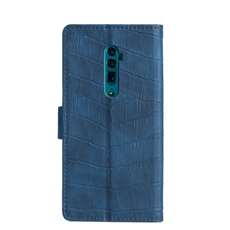 For OPPO Reno 10x zoom Skin Feel Crocodile Texture Magnetic Clasp Horizontal Flip PU Leather Case with Holder & Card Slots & Wallet