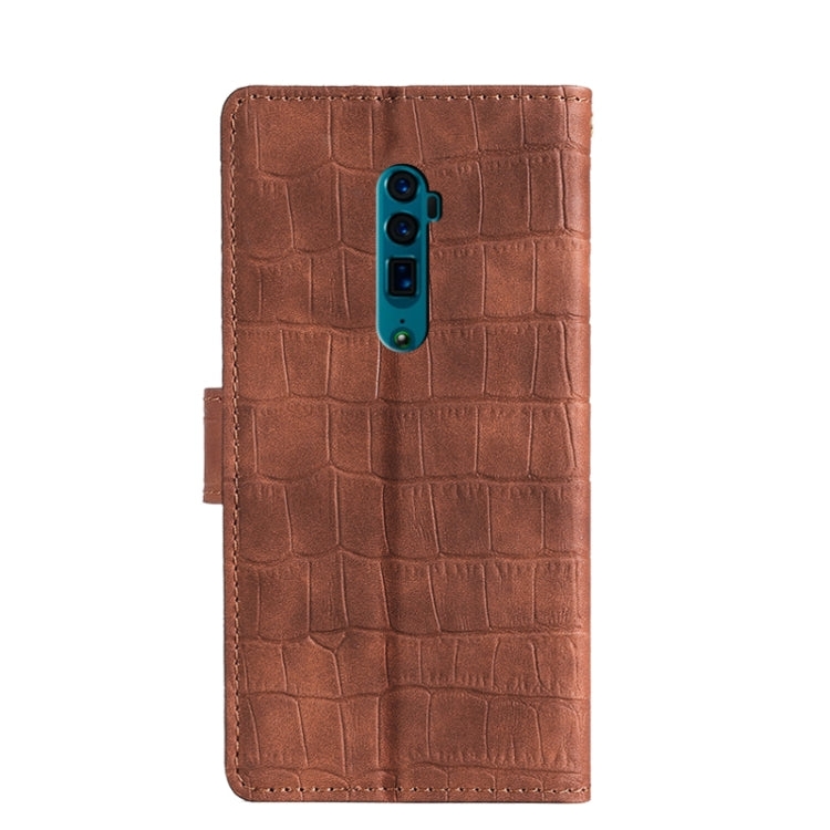 For OPPO Reno 10x zoom Skin Feel Crocodile Texture Magnetic Clasp Horizontal Flip PU Leather Case with Holder & Card Slots & Wallet