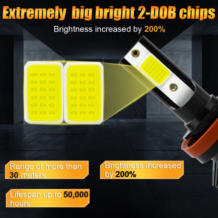 1 Pair V10 H11 6000K / 8000LM / 40W / DC10-32V IP67 Waterproof Car LED Headlight