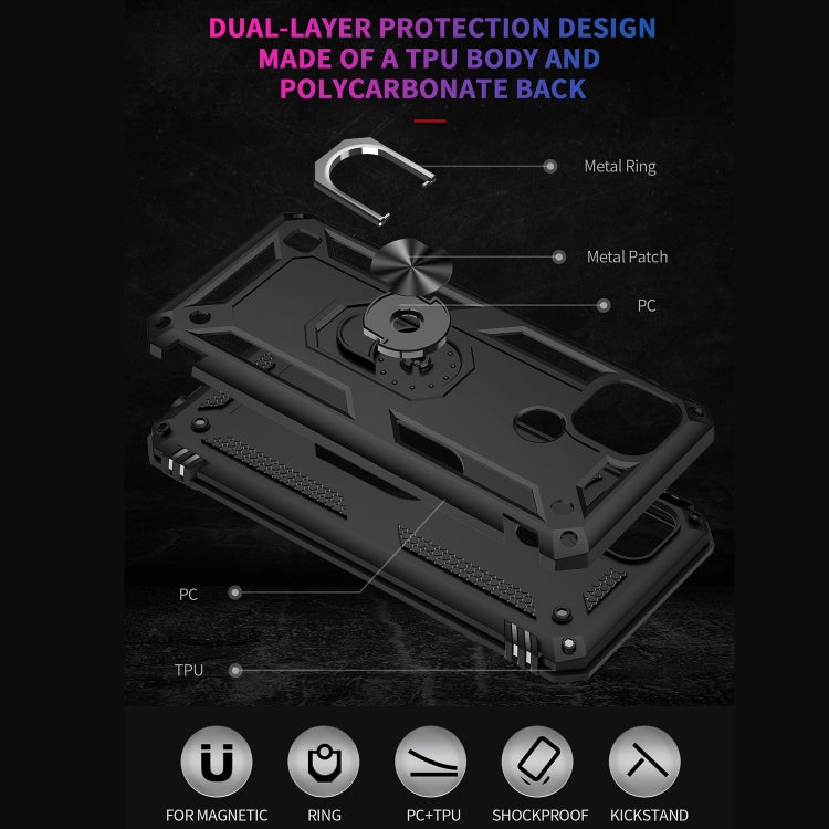 For OPPO Realme C21 Shockproof TPU + PC Protective Case with 360 Degree Rotating Holder