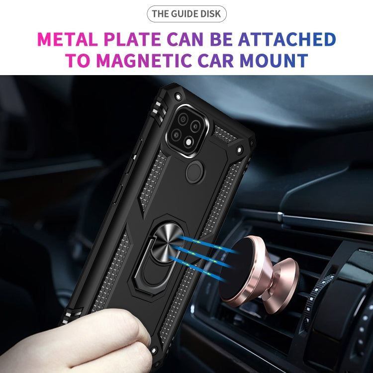 For OPPO Realme C21 Shockproof TPU + PC Protective Case with 360 Degree Rotating Holder