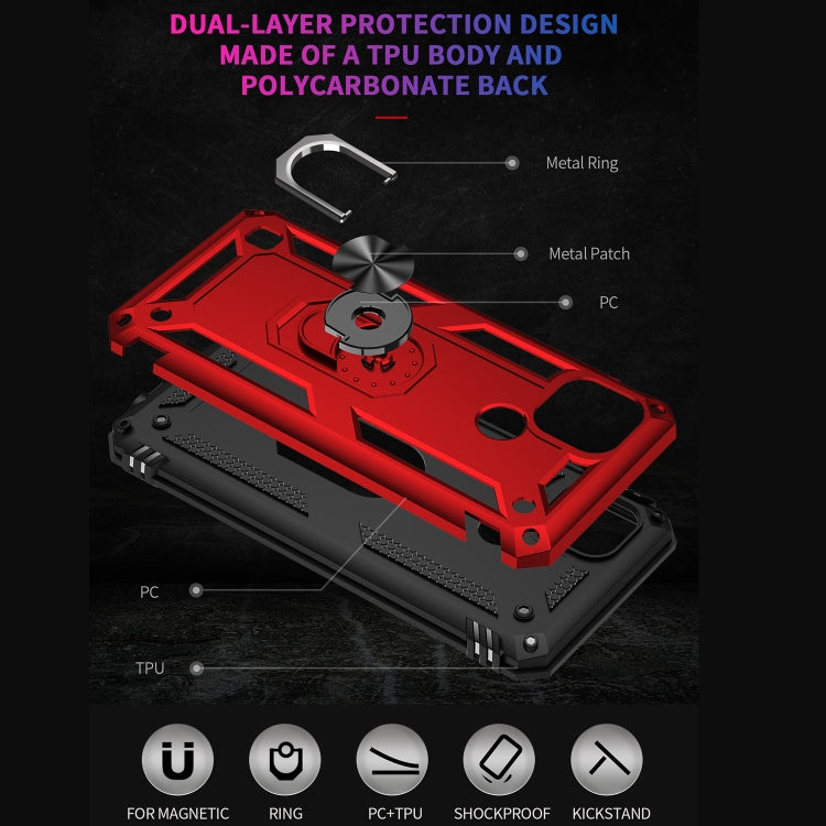 For OPPO Realme C21 Shockproof TPU + PC Protective Case with 360 Degree Rotating Holder