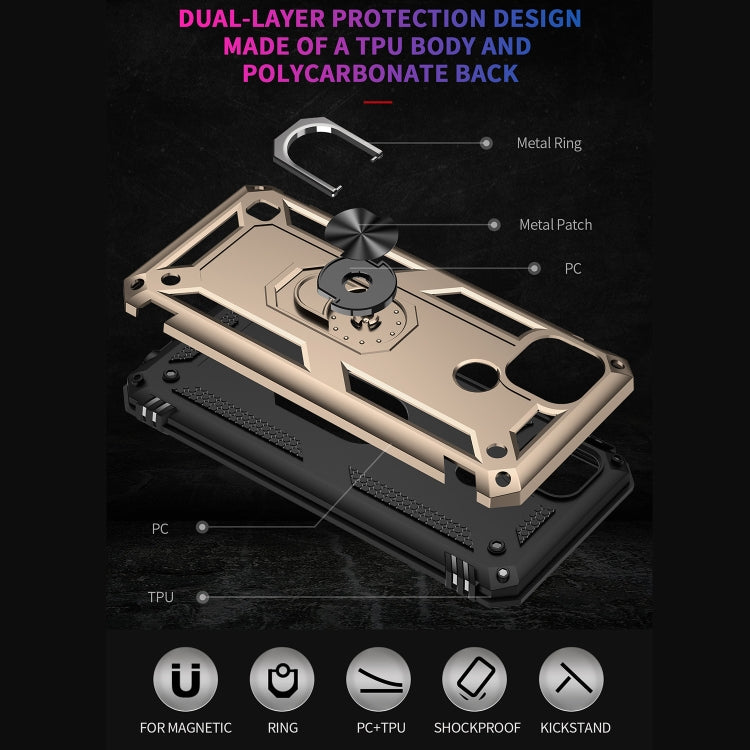 For OPPO Realme C21 Shockproof TPU + PC Protective Case with 360 Degree Rotating Holder