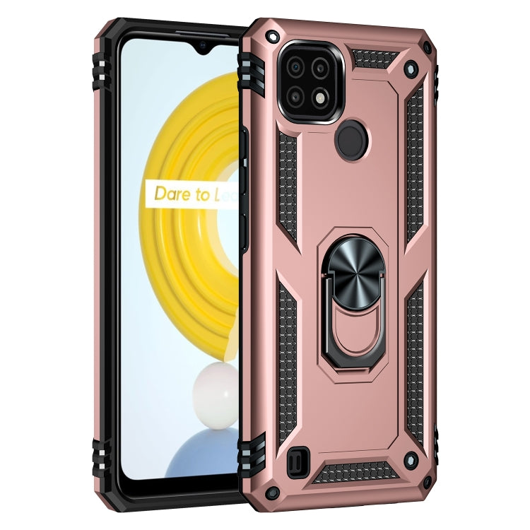 For OPPO Realme C21 Shockproof TPU + PC Protective Case with 360 Degree Rotating Holder