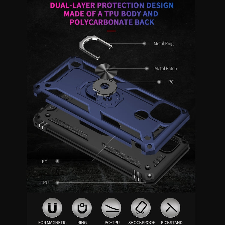 For OPPO Realme C21 Shockproof TPU + PC Protective Case with 360 Degree Rotating Holder