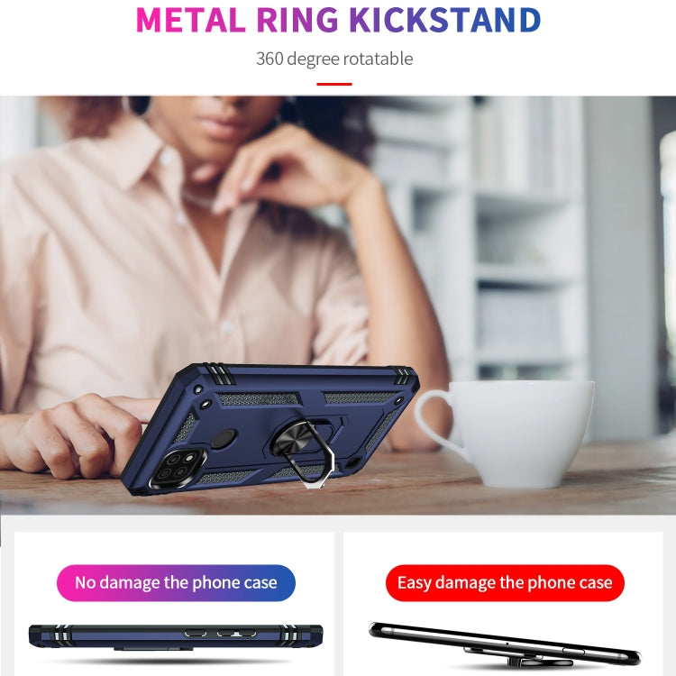 For OPPO Realme C21 Shockproof TPU + PC Protective Case with 360 Degree Rotating Holder