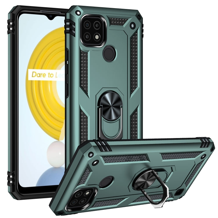 For OPPO Realme C21 Shockproof TPU + PC Protective Case with 360 Degree Rotating Holder