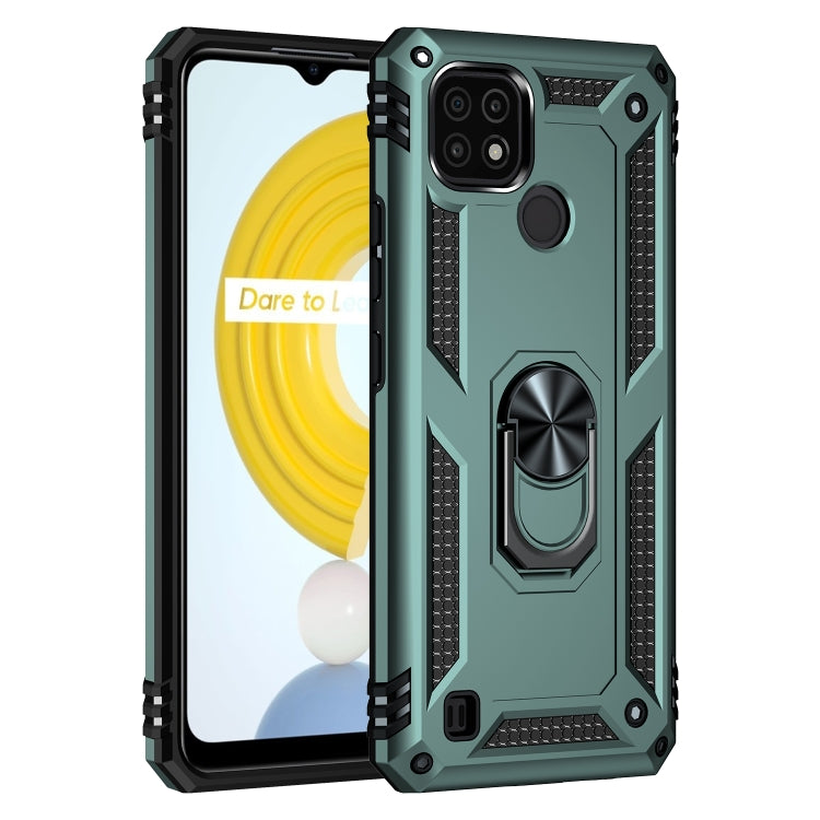 For OPPO Realme C21 Shockproof TPU + PC Protective Case with 360 Degree Rotating Holder