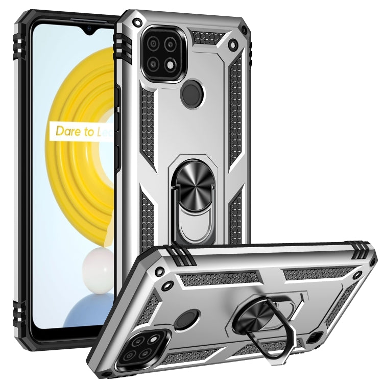 For OPPO Realme C21 Shockproof TPU + PC Protective Case with 360 Degree Rotating Holder