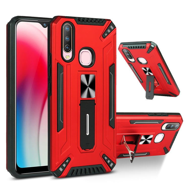 For vivo Y17 War-god Armor TPU + PC Shockproof Magnetic Protective Case with Folding Holder