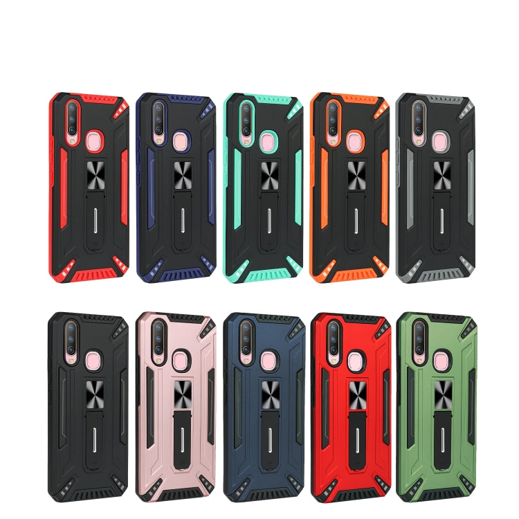 For vivo Y17 War-god Armor TPU + PC Shockproof Magnetic Protective Case with Folding Holder