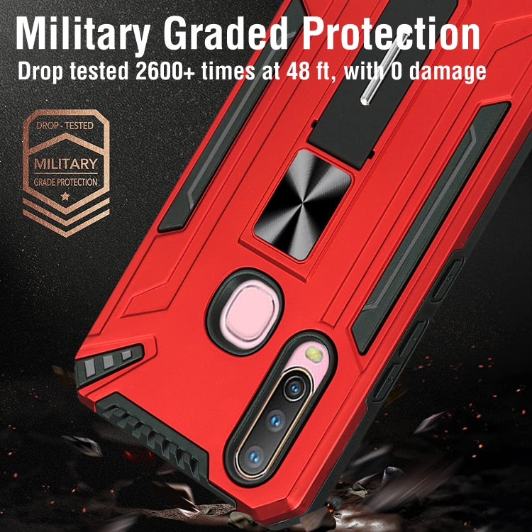 For vivo Y17 War-god Armor TPU + PC Shockproof Magnetic Protective Case with Folding Holder