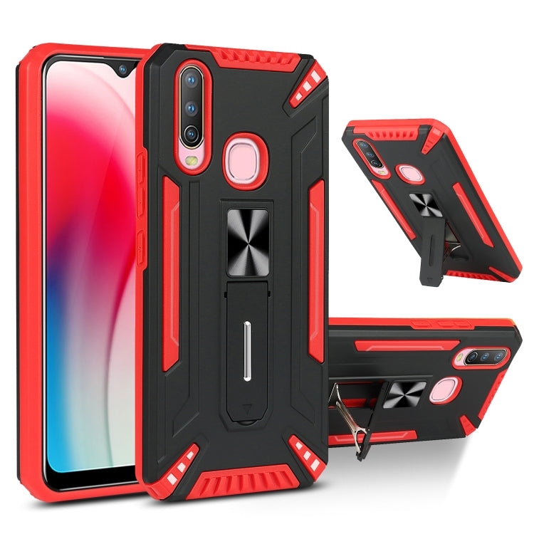 For vivo Y17 War-god Armor TPU + PC Shockproof Magnetic Protective Case with Folding Holder