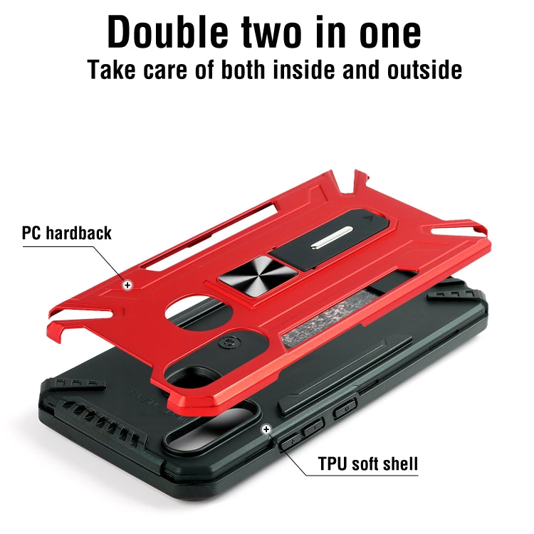 For vivo Y17 War-god Armor TPU + PC Shockproof Magnetic Protective Case with Folding Holder