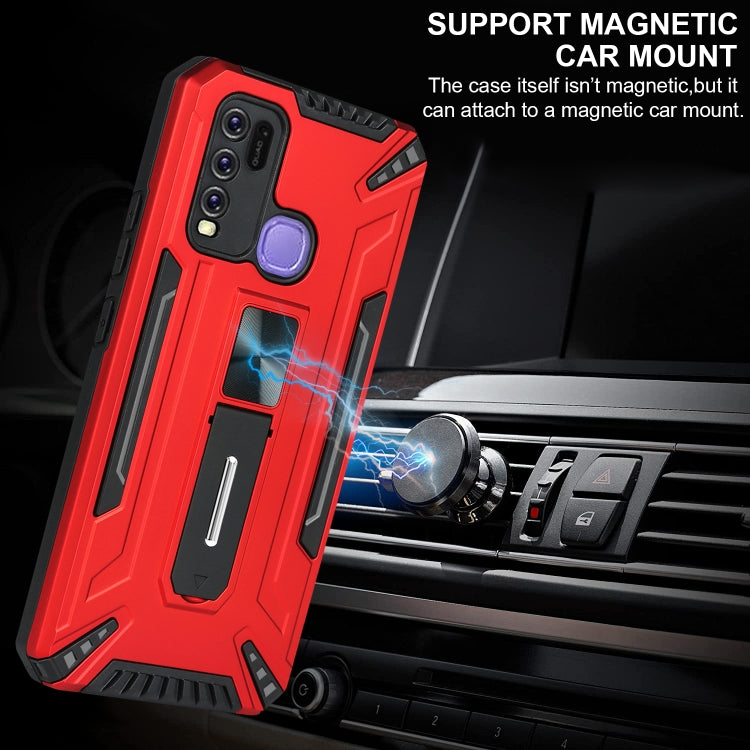 For vivo Y50 War-god Armor TPU + PC Shockproof Magnetic Protective Case with Folding Holder