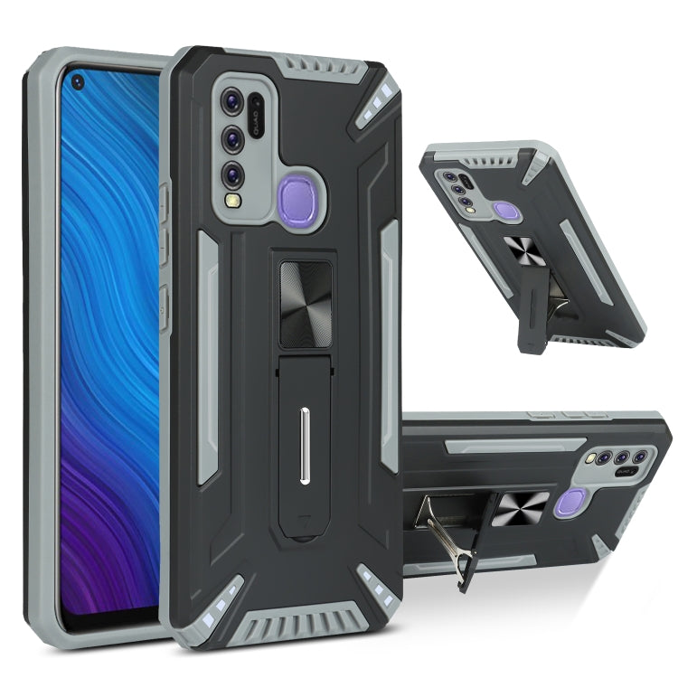 For vivo Y50 War-god Armor TPU + PC Shockproof Magnetic Protective Case with Folding Holder