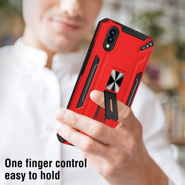 For vivo Y93 War-god Armor TPU + PC Shockproof Magnetic Protective Case with Folding Holder