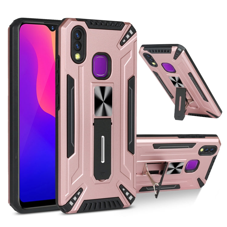 For vivo Y95 War-god Armor TPU + PC Shockproof Magnetic Protective Case with Folding Holder