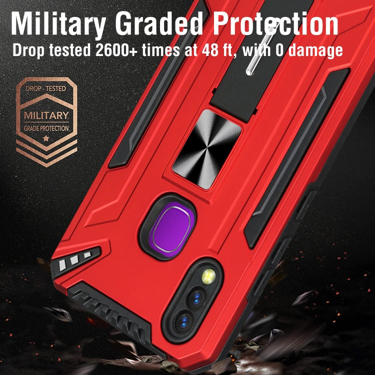 For vivo Y95 War-god Armor TPU + PC Shockproof Magnetic Protective Case with Folding Holder