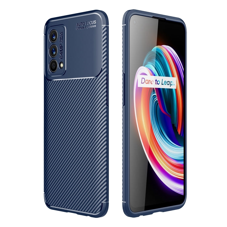 For OPPO Realme Q3 Pro 5G Carnival Version Carbon Fiber Texture Shockproof TPU Case