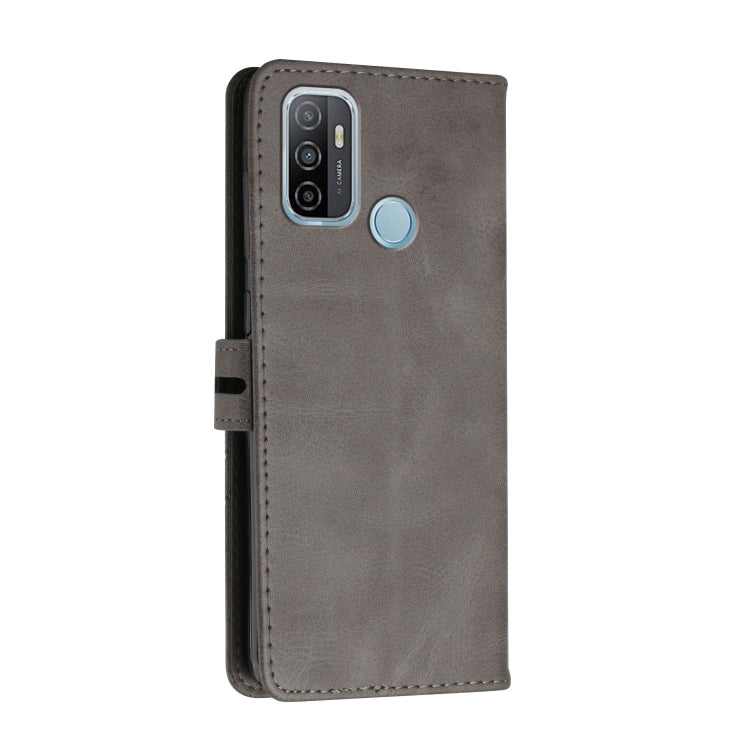 For OPPO A53 / A53s Stitching Style 2-Color Cow Texture Horizontal Flip PU Leather Case with Holder & Card Slot & Lanyard