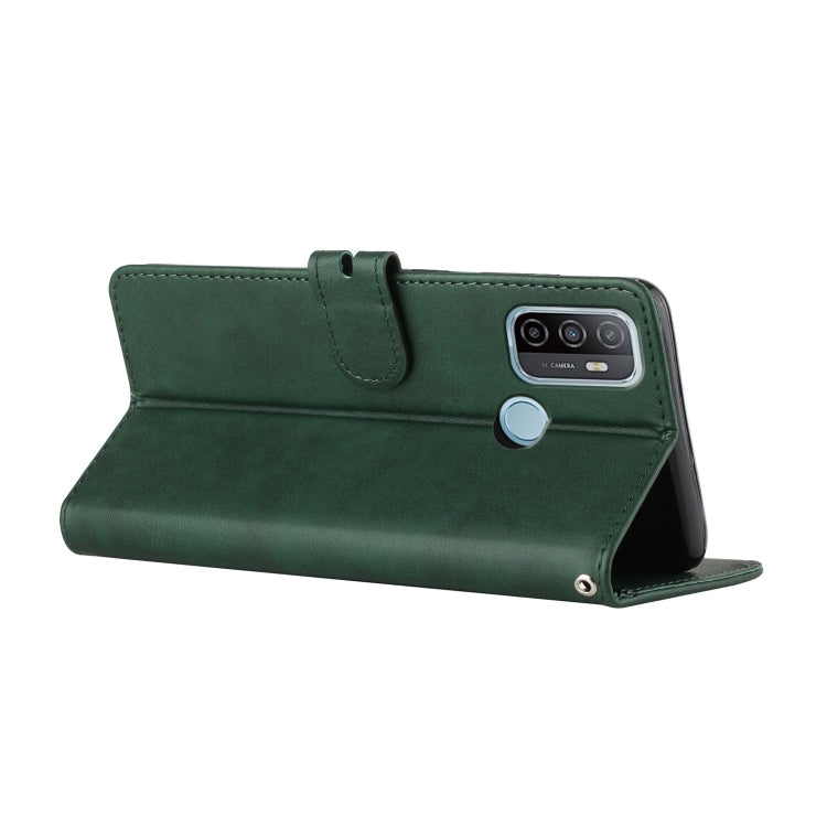 For OPPO A53 / A53s Stitching Style 2-Color Cow Texture Horizontal Flip PU Leather Case with Holder & Card Slot & Lanyard