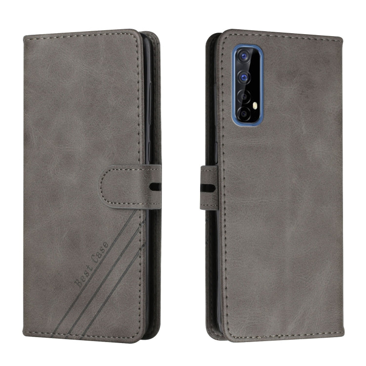 For Realme 7 Asia / Realme 7 Global Stitching Style 2-Color Cow Texture Horizontal Flip PU Leather Case with Holder & Card Slot & Lanyard