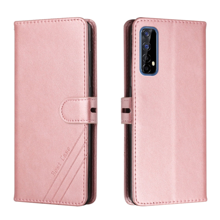 For Realme 7 Asia / Realme 7 Global Stitching Style 2-Color Cow Texture Horizontal Flip PU Leather Case with Holder & Card Slot & Lanyard