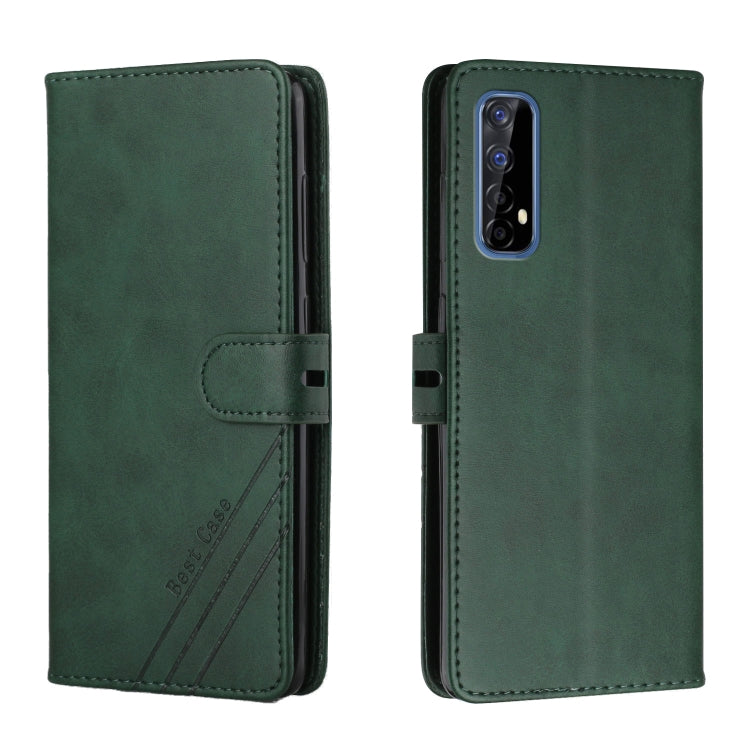 For Realme 7 Asia / Realme 7 Global Stitching Style 2-Color Cow Texture Horizontal Flip PU Leather Case with Holder & Card Slot & Lanyard