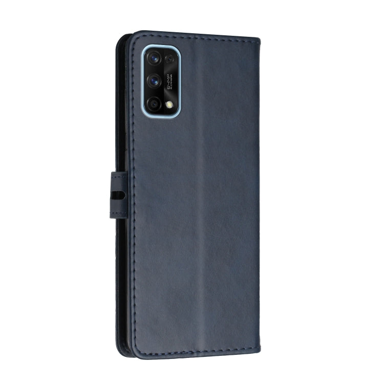 For Realme 7 Pro Stitching Style 2-Color Cow Texture Horizontal Flip PU Leather Case with Holder & Card Slot & Lanyard