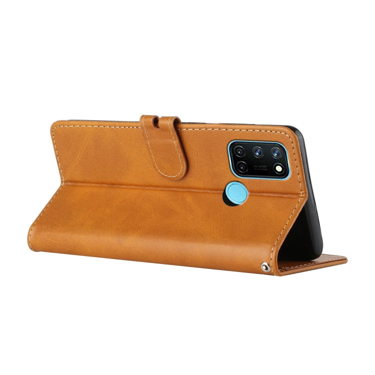 For Realme 7i Stitching Style 2-Color Cow Texture Horizontal Flip PU Leather Case with Holder & Card Slot & Lanyard