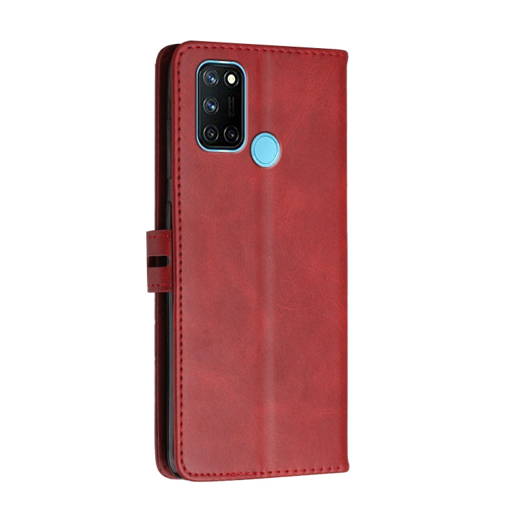For Realme 7i Stitching Style 2-Color Cow Texture Horizontal Flip PU Leather Case with Holder & Card Slot & Lanyard