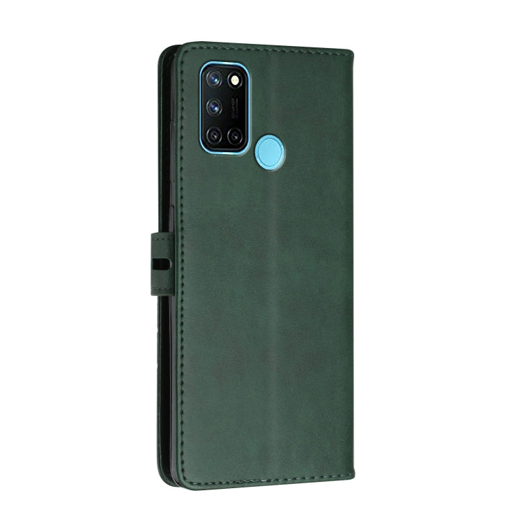 For Realme 7i Stitching Style 2-Color Cow Texture Horizontal Flip PU Leather Case with Holder & Card Slot & Lanyard