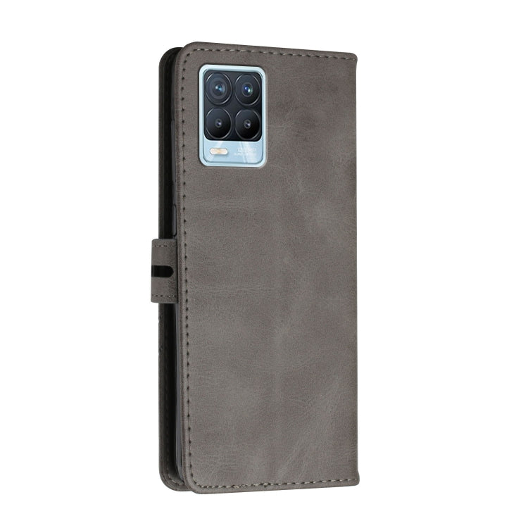 For Realme 8 / 8 Pro Stitching Style 2-Color Cow Texture Horizontal Flip PU Leather Case with Holder & Card Slot & Lanyard
