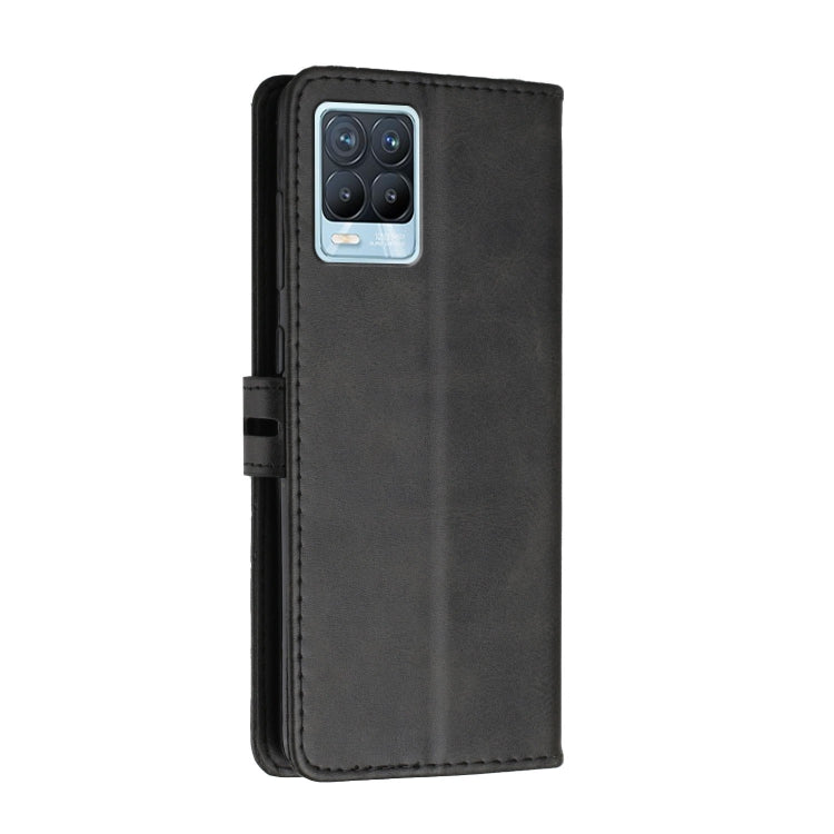For Realme 8 / 8 Pro Stitching Style 2-Color Cow Texture Horizontal Flip PU Leather Case with Holder & Card Slot & Lanyard
