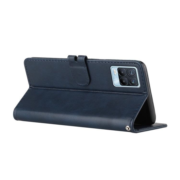 For Realme 8 / 8 Pro Stitching Style 2-Color Cow Texture Horizontal Flip PU Leather Case with Holder & Card Slot & Lanyard