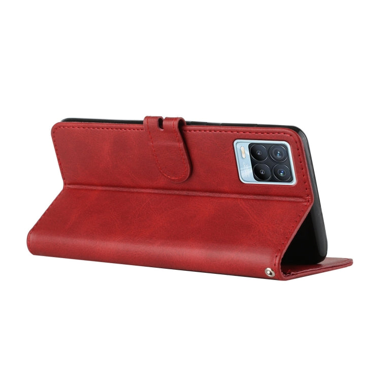 For Realme 8 / 8 Pro Stitching Style 2-Color Cow Texture Horizontal Flip PU Leather Case with Holder & Card Slot & Lanyard