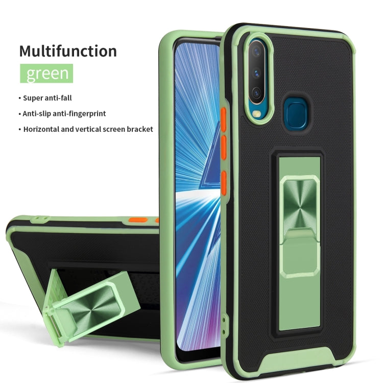For vivo Y17 / Y12 / Y15 / Y11 Dual-color Skin Feel TPU + PC Magnetic Shockproof Case with Invisible Holder