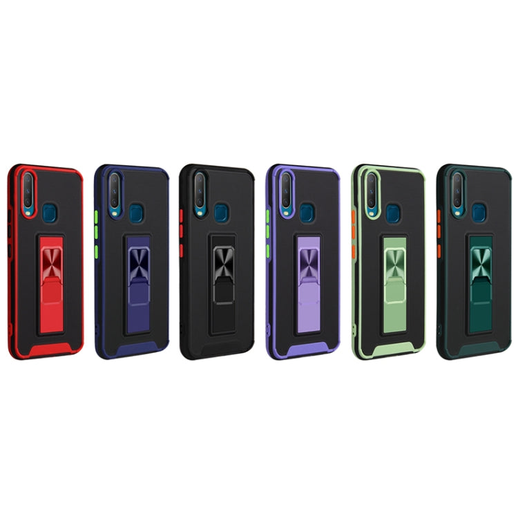 For vivo Y17 / Y12 / Y15 / Y11 Dual-color Skin Feel TPU + PC Magnetic Shockproof Case with Invisible Holder