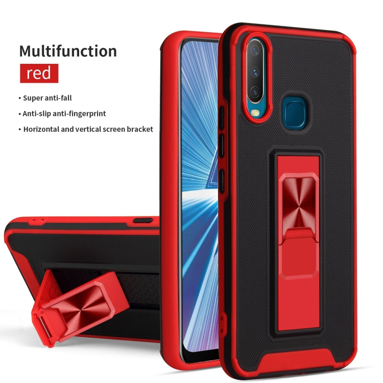 For vivo Y17 / Y12 / Y15 / Y11 Dual-color Skin Feel TPU + PC Magnetic Shockproof Case with Invisible Holder